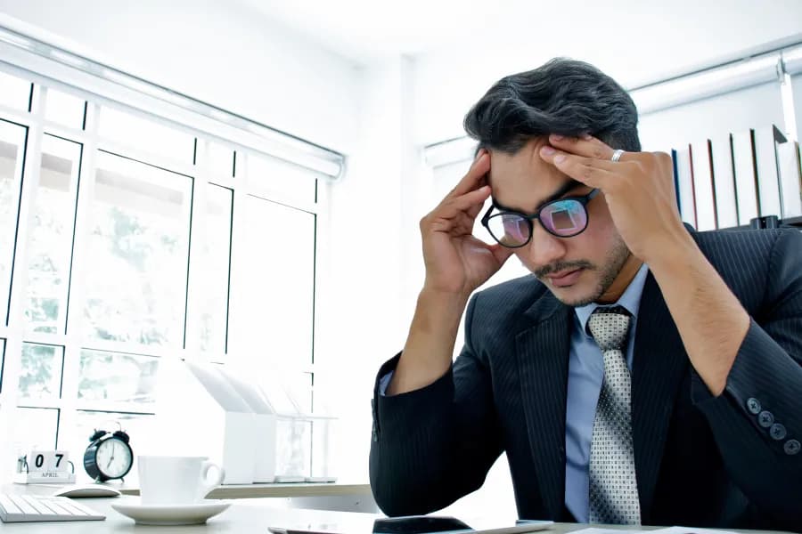Personne épuisée par la charge de travail au bureau